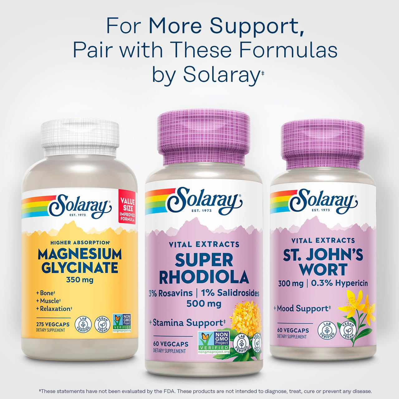 Solaray Super Rhodiola 500mg - Rhodiola Rosea Root Extract Supplement, Adaptogenic Herb Support for Focus, Stress, and Energy, Vegan Pills, Non-GMO - 60 Vegetarian Capsules