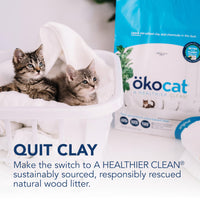 Thumbnail for ökocat Original Wood Clumping Cat Litter, Unscented, 18.8 pounds - Natural Ingredients, Stops Odor, Clumps Solid, 99% Dust Free, Great for All Cats