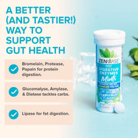 Thumbnail for Zenwise Health Digestive Enzyme Breath Mints for Gut Health, ICY Peppermint Flavor - Digestive Enzymes for Bloating Relief & Gut Support - Multi Enzymes Digestion Supplement - 30 Chewable Tablet