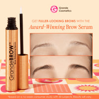 Thumbnail for Grande Cosmetics GrandeBROW Brow Enhancing Serum for Fuller, Bolder, Looking Eyebrows - Brow Serum With Vitamins, Peptides, Antioxidants, Amino Acids, Cruelty Free - 4 Month Supply (3 mL)