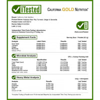 Thumbnail for California Gold Nutrition Prebiotic Fiber Plus Turmeric Extract, Organic Ginger Extract and Boswellia Extract, 30 Packets, 0.22 oz (6.3 g) Each