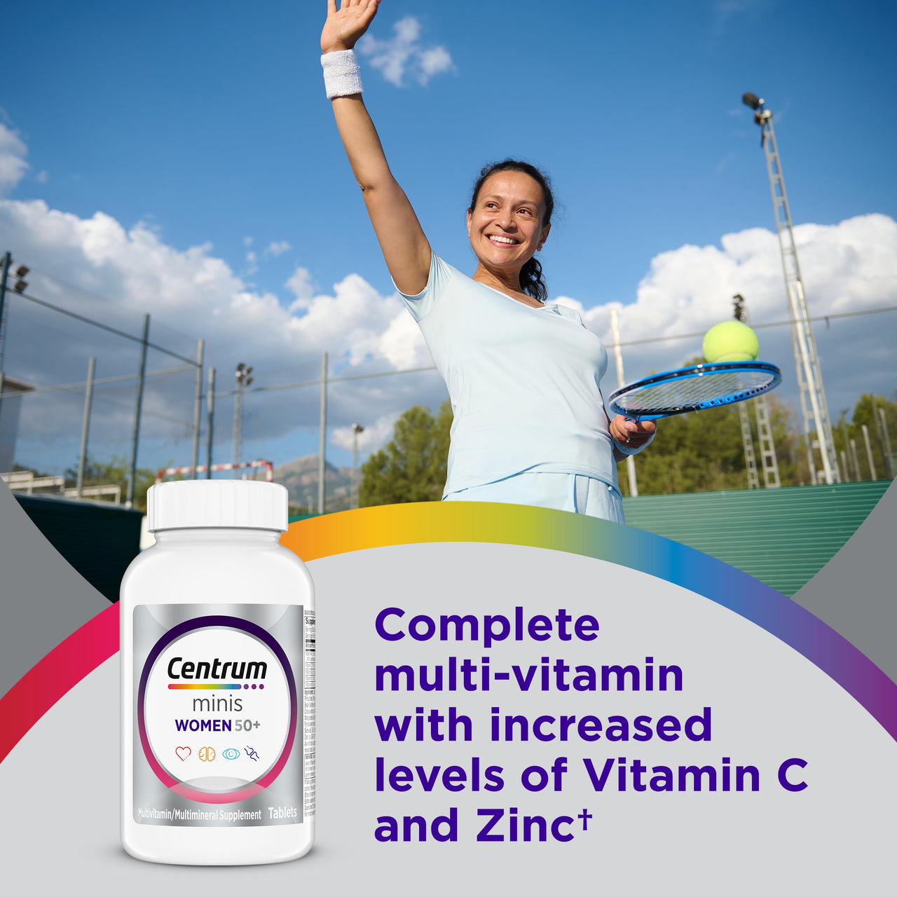 Centrum Minis Silver Women's Multivitamin for Women 50 Plus, Multimineral Supplement with Vitamin D3, B Vitamins, Non-GMO Ingredients, Supports Memory and Cognition in Older Adults - 280 Ct