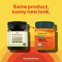 Thumbnail for Wedderspoon Organic Raw Manuka Honey 150+ MGO, 8.8 Oz, Unpasteurized New Zealand Honey, Non-GMO, BPA-Free Jar, Superfood & Natural Wellness Support