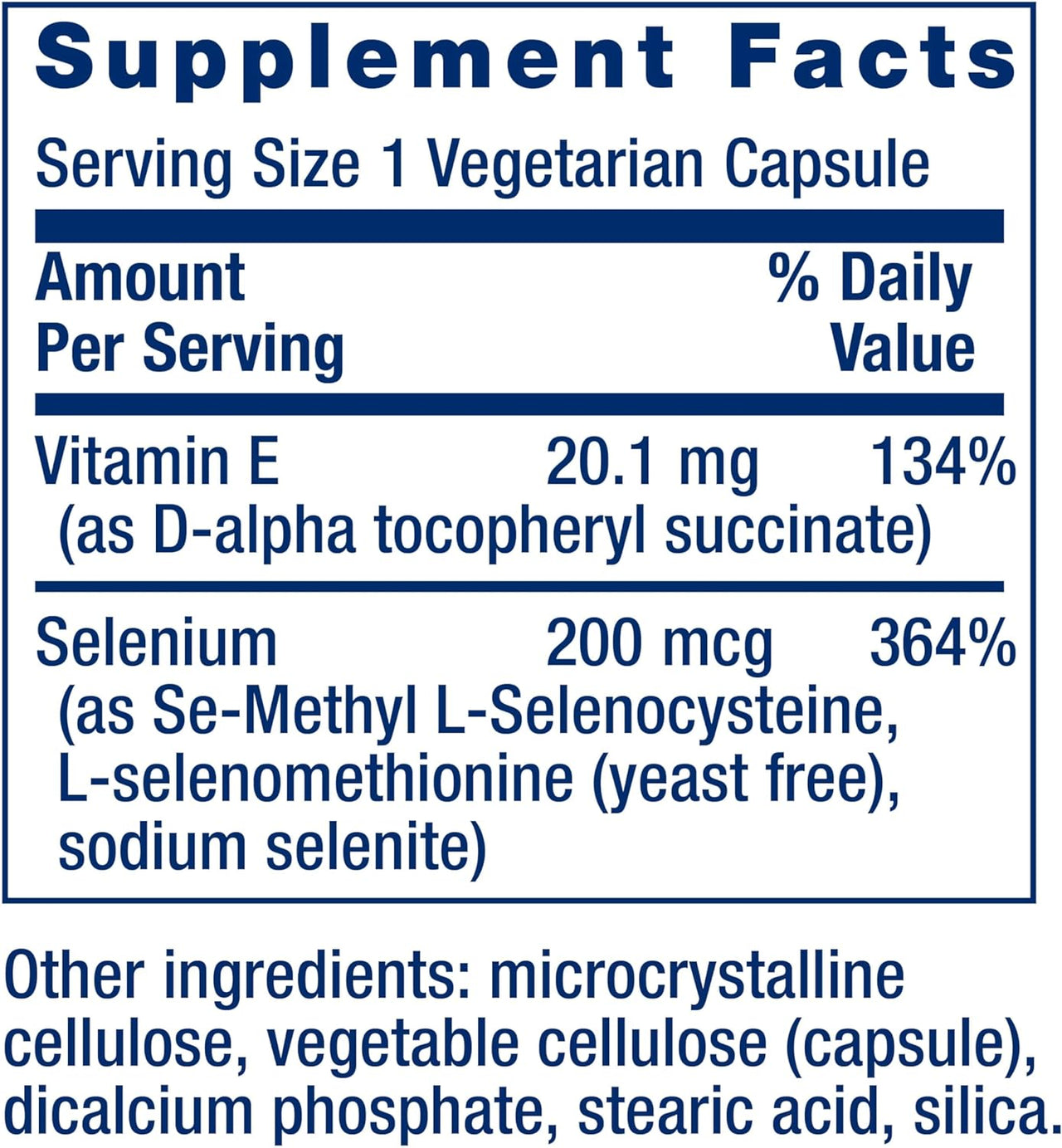 Life Extension Super Selenium Complex 200 mcg with Vitamin E Vegetarian Capsules