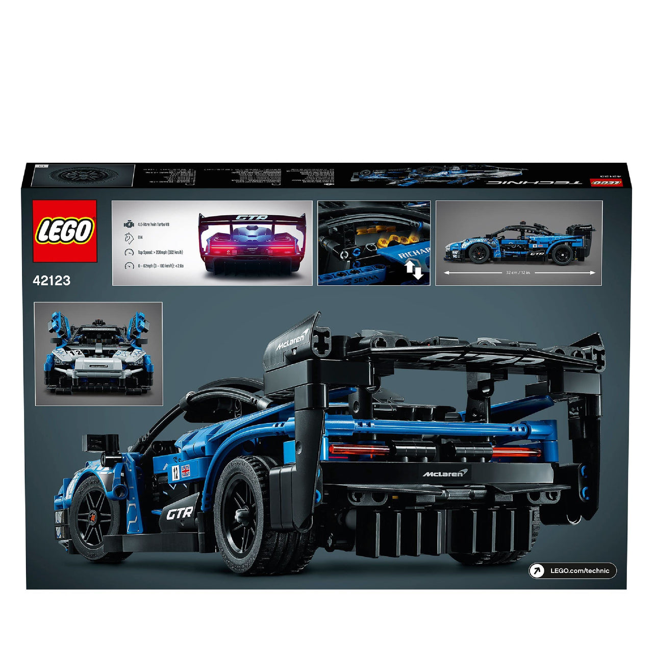 LEGO® Technic McLaren Senna GTR™ 42123 Toy Car Model Building Kit; Build and Display an Authentic McLaren Supercar