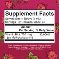 Thumbnail for MaryRuth Organics Vitamin B12 Liquid Spray | Vegan, Non-GMO, Gluten-Free | USDA Organic Supplement | Energy & Nervous System Support | B12 Vitamins for Women & Men | 720 mcg | 1 Fl Oz