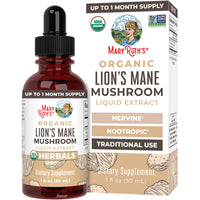 Thumbnail for MaryRuth Organics Lions Mane Mushroom Supplement, Up to 1 Month Supply, Nootropic USDA Organic Lions Mane Extract Nervine Herbal Liquid Drops, Brain Health Non-GMO Vegan Alcohol Free Tincture, 1 Fl Oz