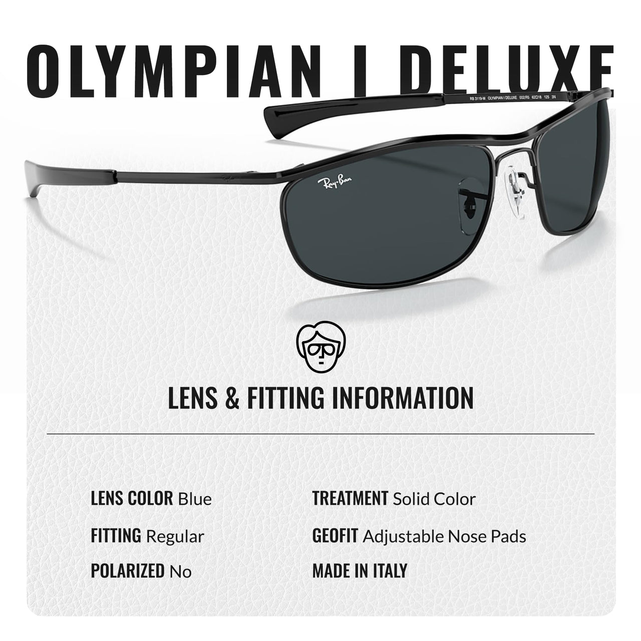 Ray-Ban RB3119M OLYMPIAN I DELUXE Oval Shaped Non-Polarized Sunglasses for Men & Women – Includes Official RAYBAN Eyewear Kit – Ideal Formal & Casual Wear Sunglasses – blue Lens