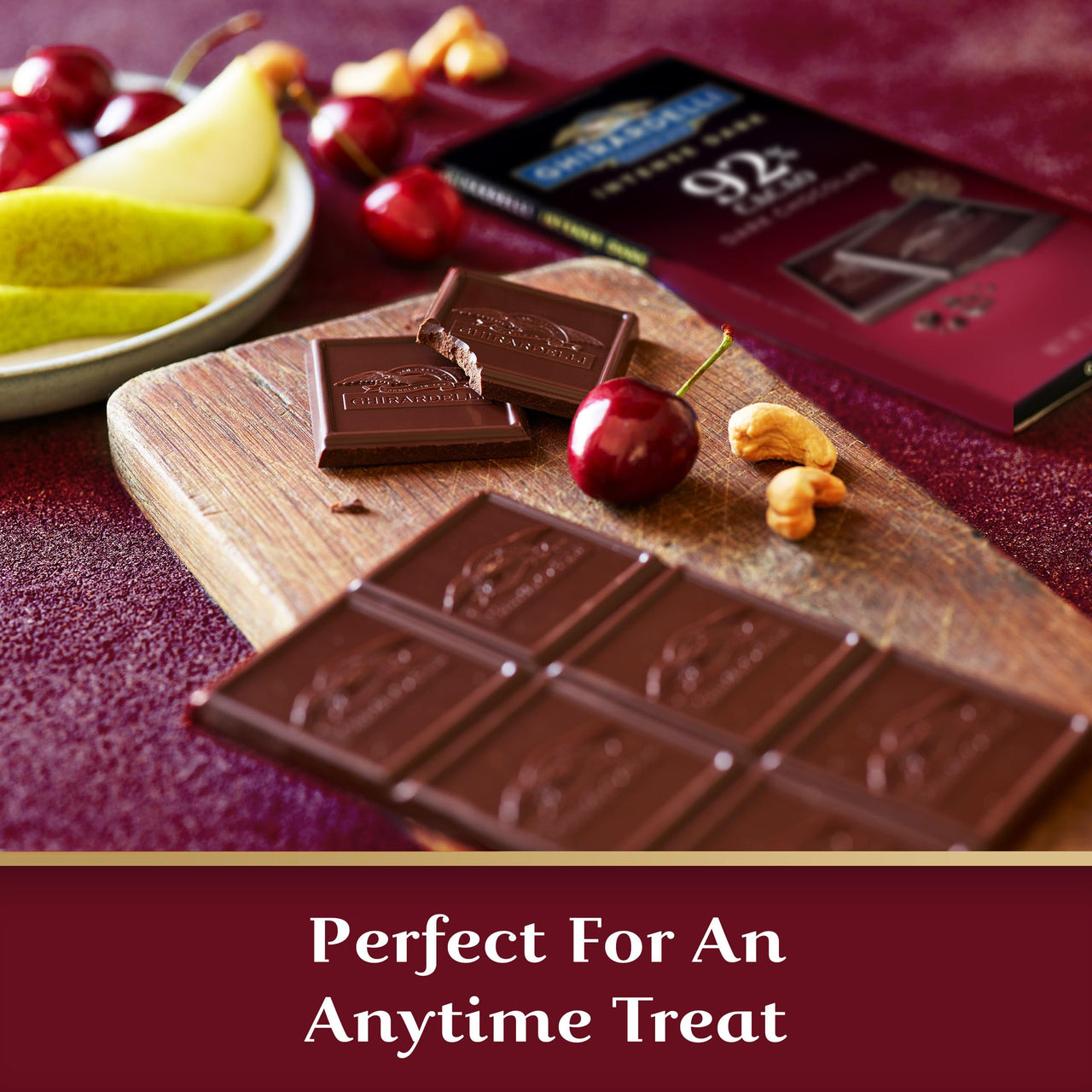 GHIRARDELLI Intense Dark Chocolate Bar, 92% Cacao, 3.17 Oz Bar