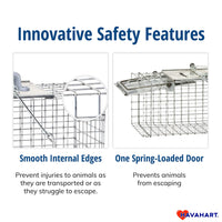 Thumbnail for Havahart Easy-Set Catch and Release Small 1-Door Humane Live Animal Trap for Squirrels, Rabbits, Skunks, and Other Small Animals - 1083