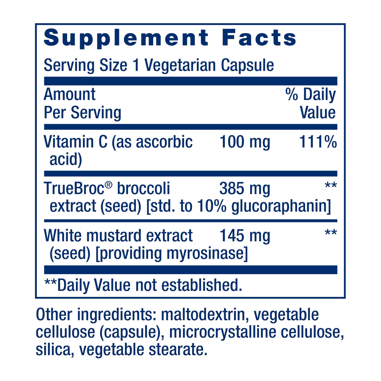 Life Extension Optimized Broccoli with Myrosinase, Liver and Detox Supplement, Advanced bioavailable, Once-Daily, Non-GMO, Vegetarian, Gluten-Free, 30 Capsules