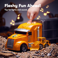 Thumbnail for JOYIN 25-in-1 Construction Truck Toy Set with 12 Vehicles & 12 Worker Figures, Push and Go Toy Trucks with Sound and Light, Construction Toys Birthday Gifts for Kids 3 4 5 6 7 Years Old