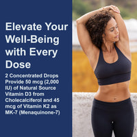 Thumbnail for Carlson Super Daily D3 + K2, 50 mcg D3 + 45 mcg MK-7, Heart & Bone Health, 360 Liquid Drops, 10.16 ml