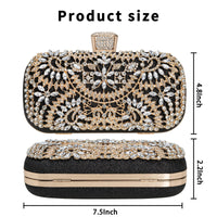 Thumbnail for Covelin Women's Rhinestone Decorated Evening Bag, Tote Shoulder Crossbody Handbag with Chain Pure Silver