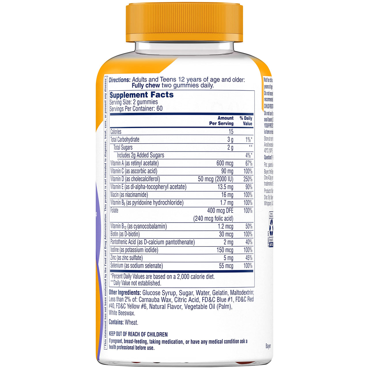 ONE A DAY Teen Multi+ Immunity Defense Vitamins, Multivitamin Gummies With Boost of Immunity Support with Vitamins A, C, D, E, Selenium & Zinc, 120 Count