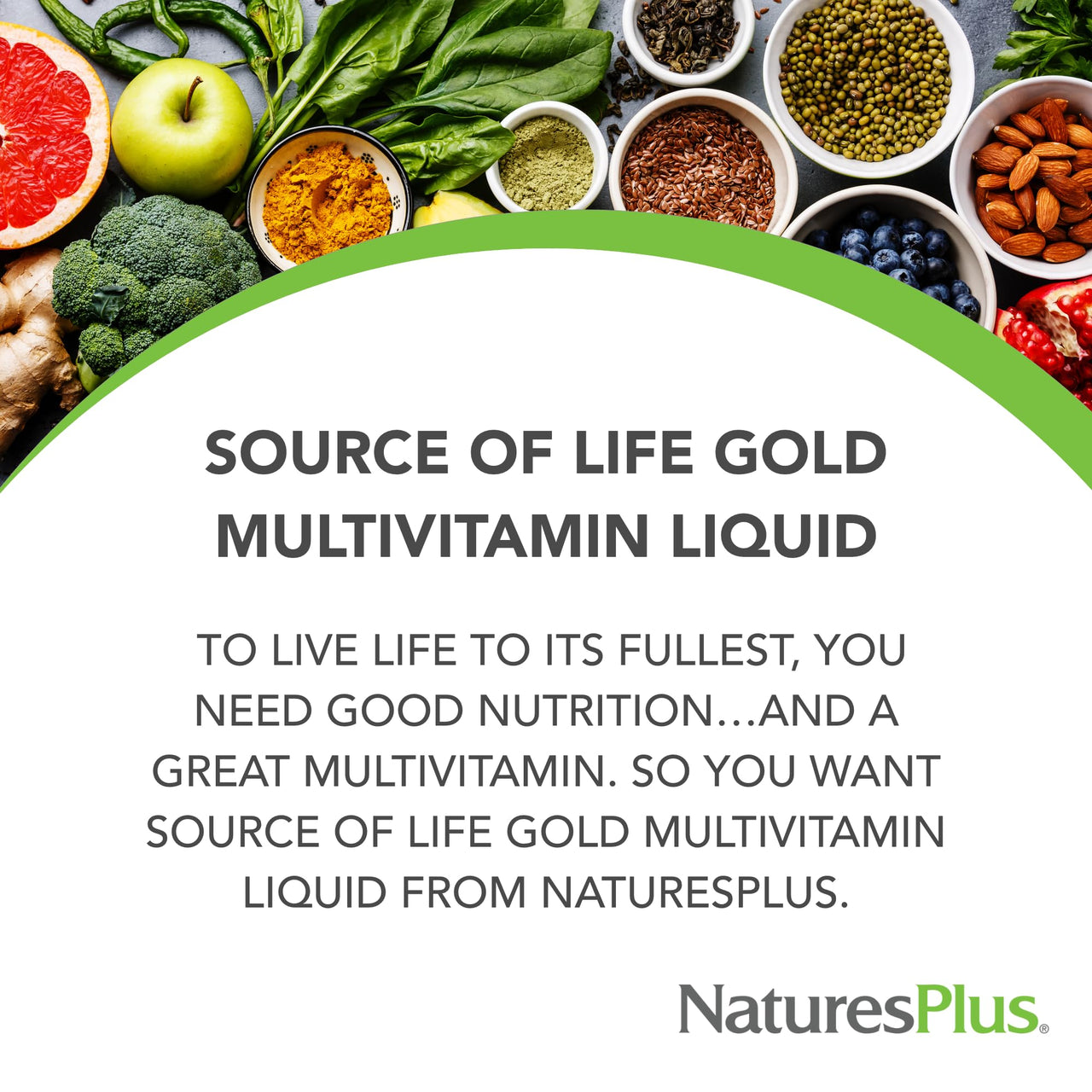 NaturesPlus Source of Life GOLD Multivitamin Liquid 30 oz - Supports Energy Production, Healthy Immune System & Well-Being - Includes Vitamins D3, B12, K2 & Over 120 Whole Food Nutrients - 30 Servings