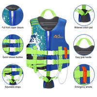 Thumbnail for MoKo Swimming Vest for Kids 46-77 lbs, Clearance Children Swim Vests Water Activity Equipment Cute Pattern Watersports Swimming Device for Toddlers Boys Girls, L Size - Indigo