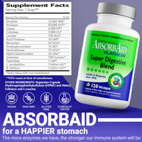 Thumbnail for AbsorbAid Platinum Digestive Enzyme Support 120 vCaps, 12 Digestive Enzymes Plus 2 Probiotics for Maximum Relief