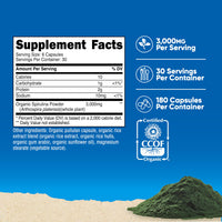 Thumbnail for Nutricost Spirulina 3,000mg, 180 Capsules for 30 Servings - CCOF Certified Made with Organic Spirulina, Gluten Free, Vegetarian