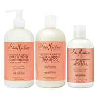 Thumbnail for SheaMoisture Moisturize and Define Shampoo, Conditioner and Styling Milk for Curly Hair Care Coconut and Hibiscus with Shea Butter and Coconut Oil