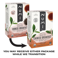 Thumbnail for Numi Organic Chinese Breakfast Tea, 18 Tea Bags, Full Bodied Yunnan Black Tea, Caffeinated (Packaging May Vary)