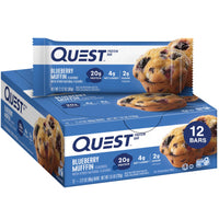 Thumbnail for Quest Nutrition Blueberry Muffin Protein Bars, 20g Protein, 2g Sugar, 5g Net Carb, Gluten Free, Keto Friendly, 12 Count