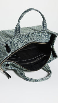 Thumbnail for Marc Jacobs Women's The Medium Tote, Sun Faded Denim, Green, Graphic, One Size