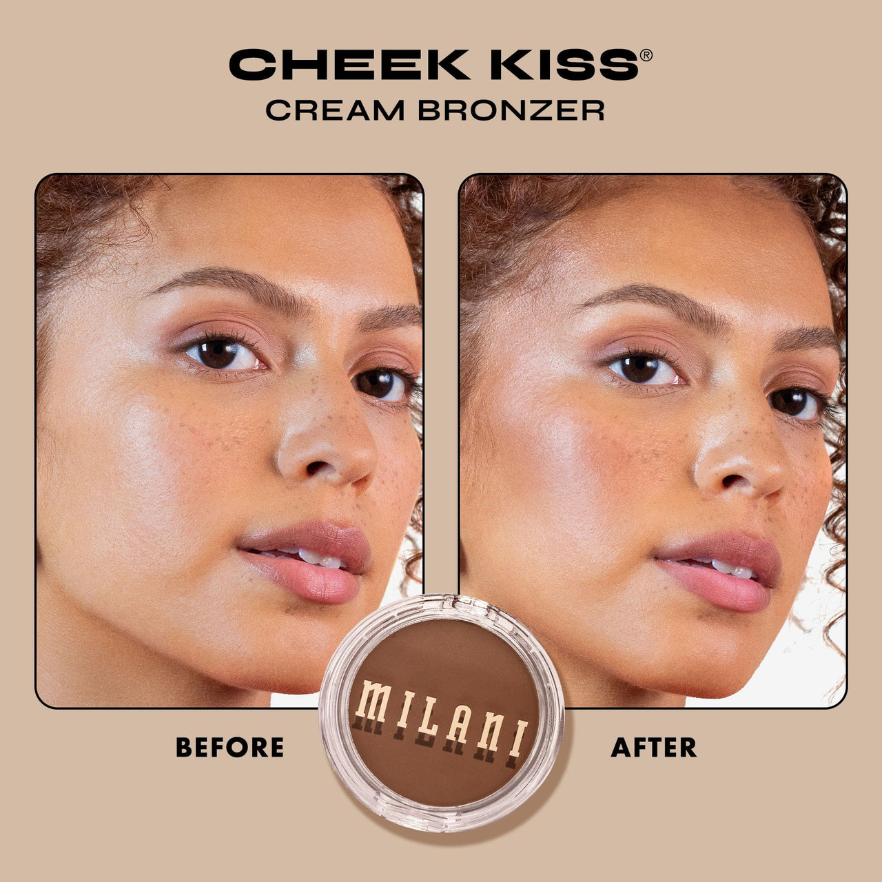 Milani Cheek Kiss Cream Bronzer, 130 - Spicy Season, Vegan & Cruelty-Free, Made in Korea, Lightweight Glow, Soft Matte Finish