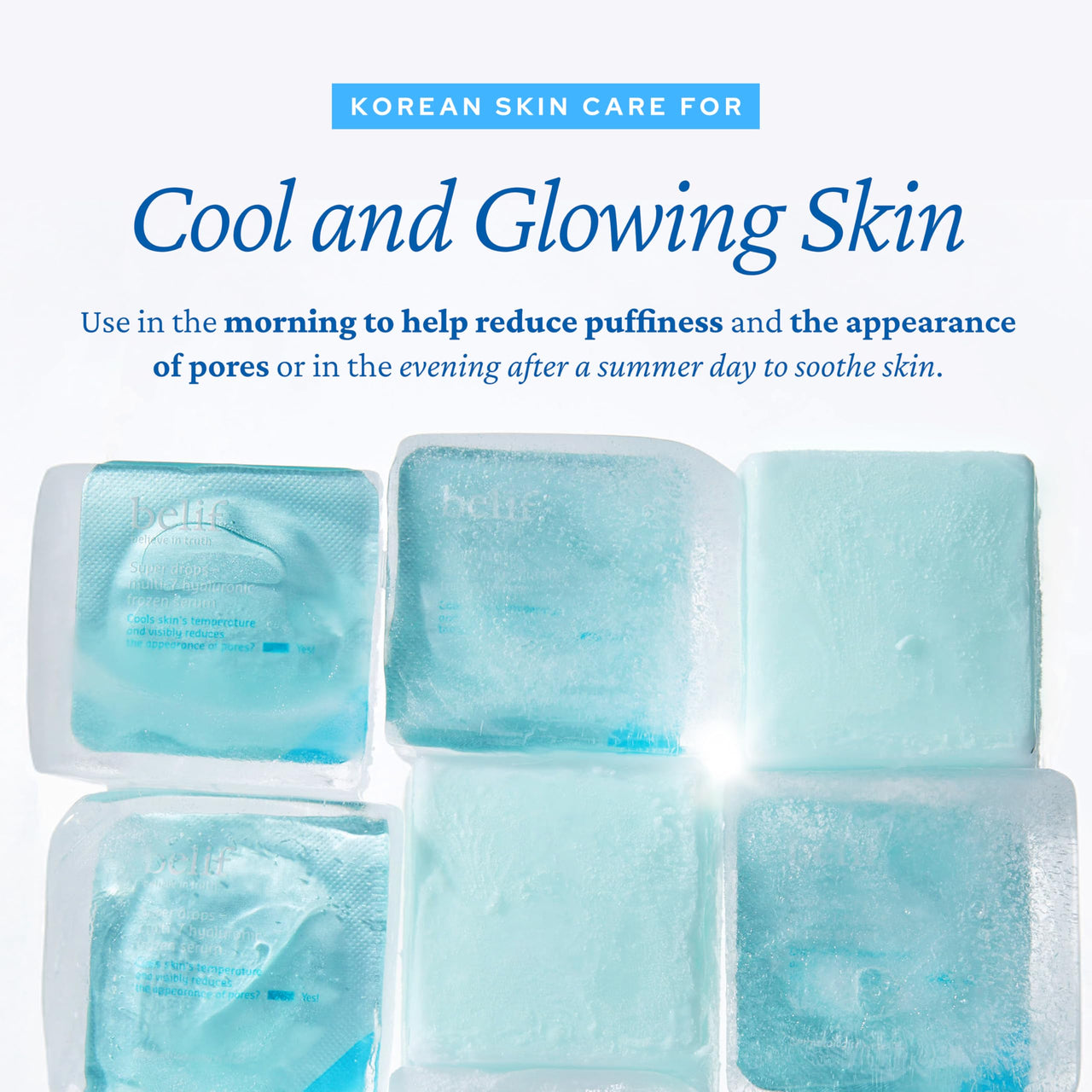 belif Super Drops Multi-7 Hyaluronic Frozen Serum - Hydrating, Soothing, Depuffing Serum with Peptides & Caffeine, Enhances Skin Elasticity, Korean Skincare, 5mlx9EA
