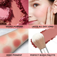 Thumbnail for KYDA 6 Colors Blush Palette, Matte and Shimmer Blush Palette, Smooth Blendable Powder, Multiuse Blusher Makeup with Contour Highlighter-Set A