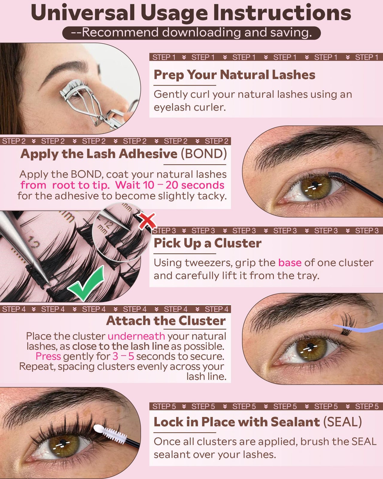 Goddvenus Manga Lash Clusters Kit Natural 300 Pcs Cluster Eyelash Extensions Kit Wispy Fairy Fluffy Eyelash Clusters Anime Cosplay Individual Lash Extensions Kit CC Curve 10-16mm