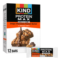 Thumbnail for KIND Protein MAX Crispy Chocolate Peanut Butter Snack Bars, 20g of Protein, Keto Friendly, 1g of Sugar Per Bar, Gluten Free, 12 Count Box