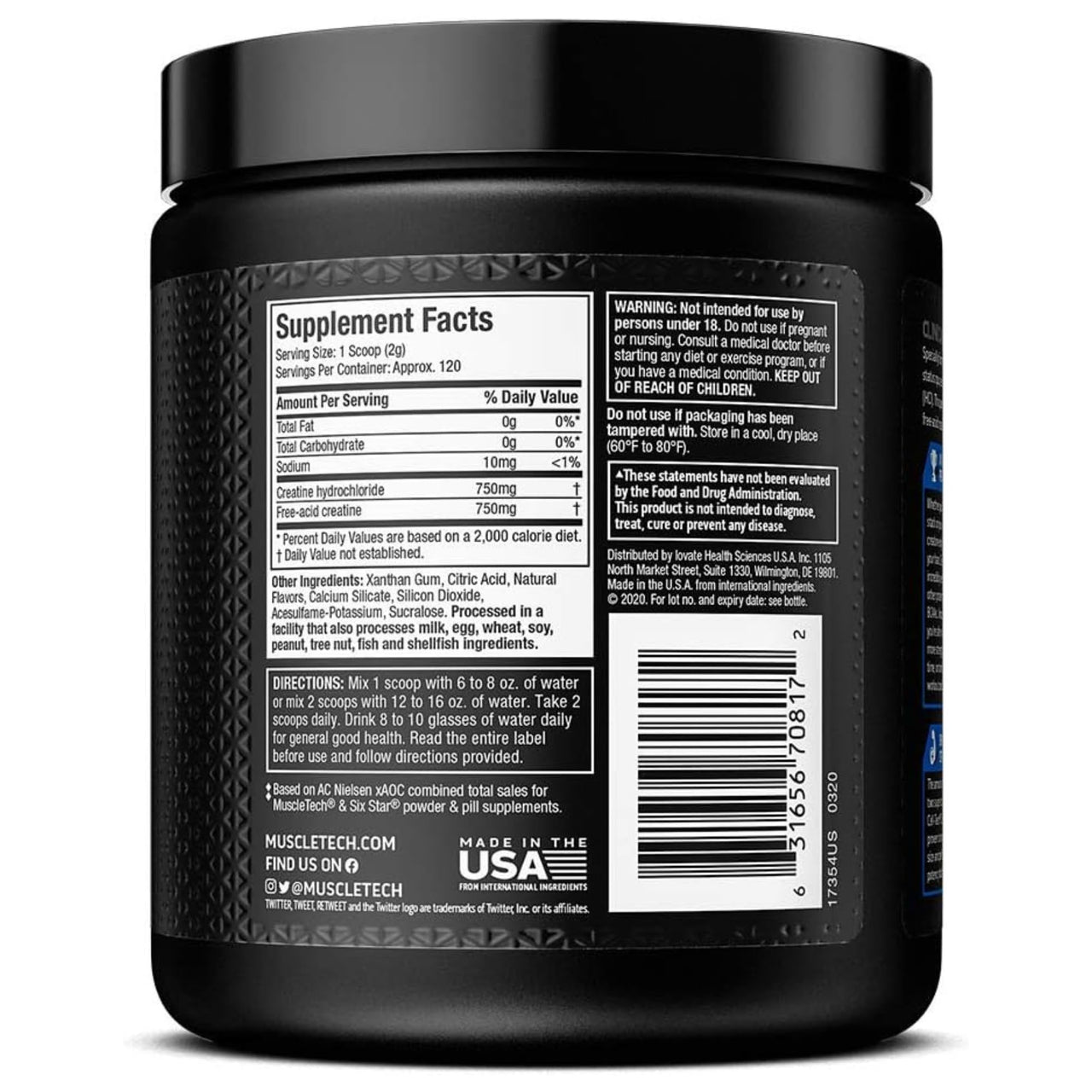 MuscleTech Cell-Tech Creactor Creatine HCl Powder,Post Workout Muscle Builder for Men & Women ,Creatine Hydrochloride + Free-Acid,Unflavored (120 Servings),8.47 oz