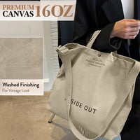 Thumbnail for Large Tote Bag for Women, Canvas Bag Women Gift, Fashion Crossbody 16oz Cotton Bag, Large Capacity Shoulder Bag