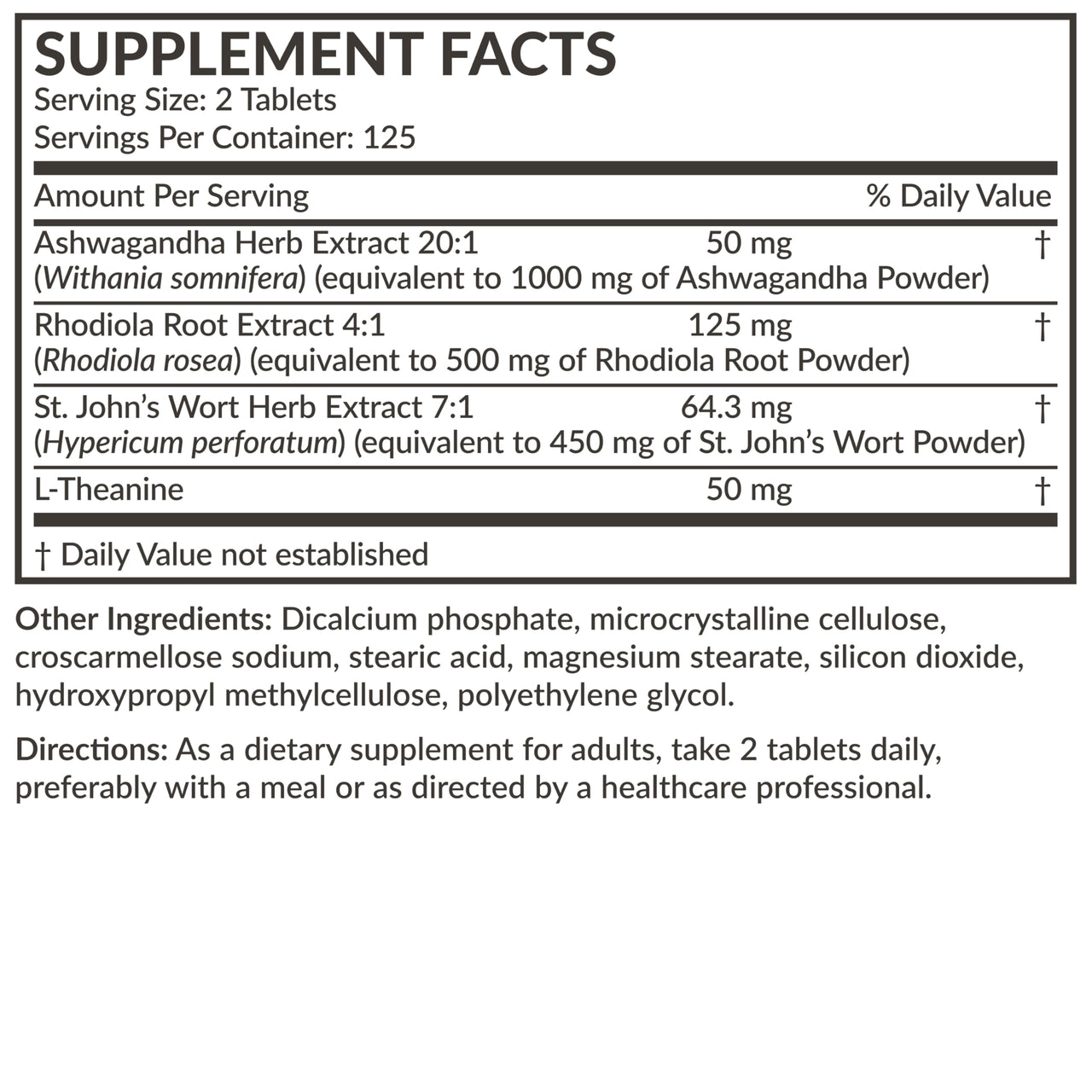 Futurebiotics Chill Pill + Ashwagandha, Rhodiola, St. John’S Wort, & L-Theanine - Non-Gmo, 250 Vegetarian Tablets