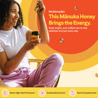 Thumbnail for Wedderspoon Raw Manuka Honey, Unpasteurized, Genuine New Zealand Honey, Multi-Functional, Non-GMO Superfood, Convenient Squeeze Bottle, KFactor 16, 12 Ounce