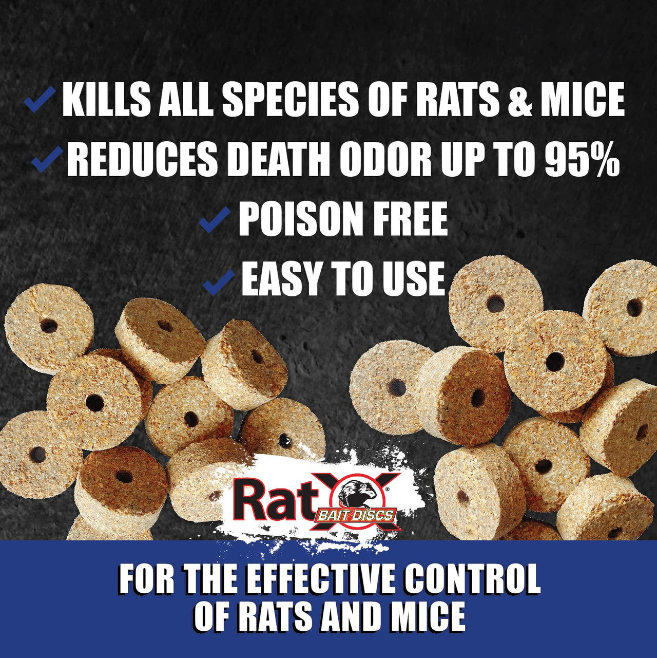RatX Bait Discs 1 lb. Bag - Contains 45 Discs - for Indoor or Outdoor Use