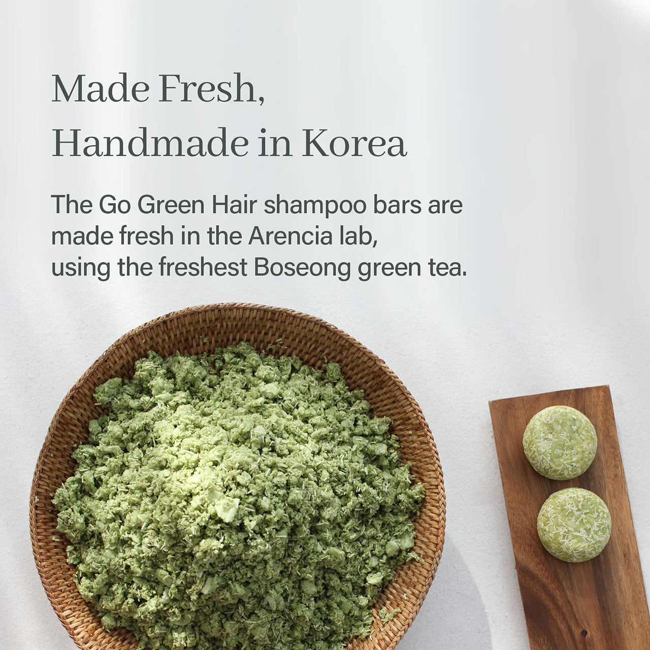ARENCIA Go Green Tea Tree Shampoo Bar for Dandruff, Itchy Scalp, Normal to Oily hair – Refreshing Anti-dandruff, Vegan, pH balanced, Sulfate free, Eco friendly