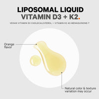Thumbnail for Codeage Liquid Vitamin D3 K2 Supplement, Liposomal Vitamin D Cholecalciferol, Menaquinone MK-7, Liquid Vitamin K - Vegan & Non-GMO - No Sugar - 2 fl oz