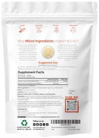 Thumbnail for Micro Ingredients Vitamin D3 50,000 IU + K2 MK-7 200 mcg, 240 Softgels | Virgin Coconut Oil | 2-in-1 Support | Easy to Swallow, Non-GMO