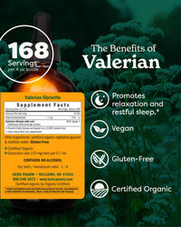 Thumbnail for Herb Pharm Certified Organic Valerian Root Liquid Extract for Relaxation and Restful Sleep, Organic Cane Alcohol, 4 Ounce