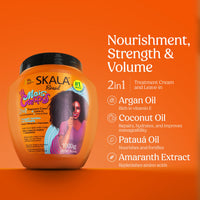 Thumbnail for SKALA Mais Crespos 2 in 1 Treatment Cream & Leave In Conditioner for Coily & Kinky Hair, Vegan, Deep Hydration & Detangling Mask, Infused with Argan Oil, Coconut, Patauá & Amaranth Extracts, 1000g