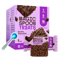 Thumbnail for Magic Spoon Treats - 8 High Protein Bars, Double Chocolate - High Protein Gluten Free Snack - Sugar Free & Gluten Free Protein Cereal Bar - Low Carb & Keto Friendly - Healthy Snacks for Adults