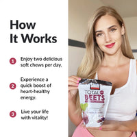 Thumbnail for Force Factor Total Beets Soft Chews with Beetroot, Nitrates, L-Citrulline, Grapeseed Extract, and Antioxidants, Healthy Energy Supplement with Elite Ingredients, Heart Health Superfood, 60 Chews