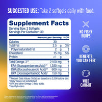 Thumbnail for Oceanblue Professional Omega-3 2100mg Fish Oil Supplement – Triple Strength, High Potency EPA, DHA & DPA – Burpless, Wild-Caught, Natural Orange Flavor – 120 Count (Pack of 1)