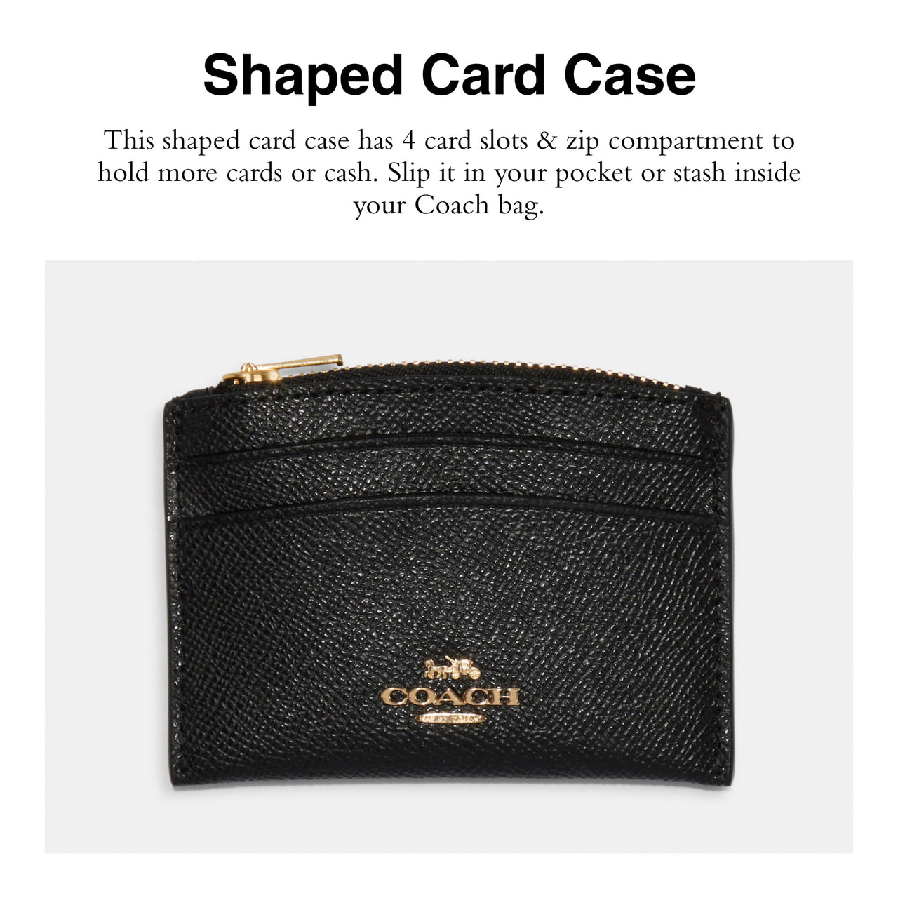 COACH Crossgrain Leather Shaped Card Case