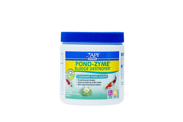 API POND-ZYME SLUDGE DESTROYER Pond Cleaner With Natural Pond Bacteria And Barley, 8oz container (146)