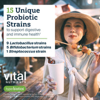 Thumbnail for Hyperbiotics Vital Nutrients Pro-15 Prebiotics and Probiotics for Women and Men | 15 Science Backed Strains | Supports Occasional Constipation, Diarrhea, Gas & Bloating | 60 Vegan Time Release Pearls