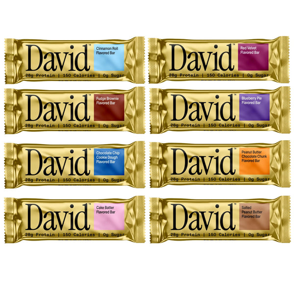 David High Protein Bars - Sugar Free Protein Bars, Low Carb, Gluten Free - 28g of Protein, 150 Calories - (8 Pack)