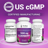 Thumbnail for Dr. Berg Black Elderberry Capsules (Advanced Immune Support*) with 15,000 IU Vitamin D, 60 mg of Zinc, & 90 mg of Camu Camu - (4-in-1) Sambucus Elderberry Immune Support Supplement - 90 Capsules